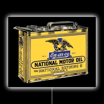 1921 EN AR CO National Refining Motor Oil NEW LED Hanging Lighted Sign: 18x23''