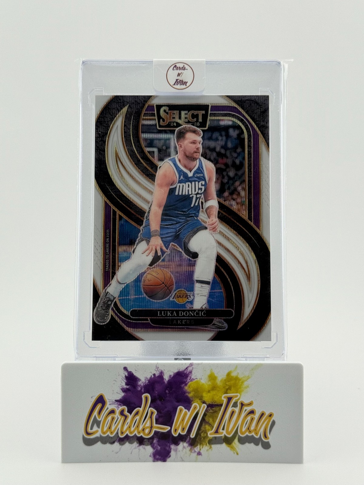 2024-25 Panini Select #141 Luka Doncic White Prizm #/149 Los Angeles Lakers