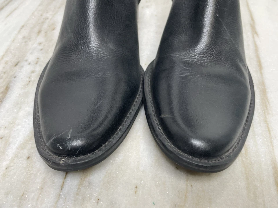 Botas de cuero NICOLE talla 9 tachonadas negras para montar Foto 2 de 4