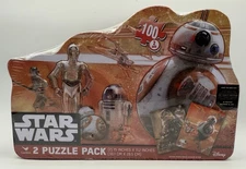 Star Wars Movie Collectible Jigsaw Puzzle Two Puzzles Disney Scenic Storage Tin