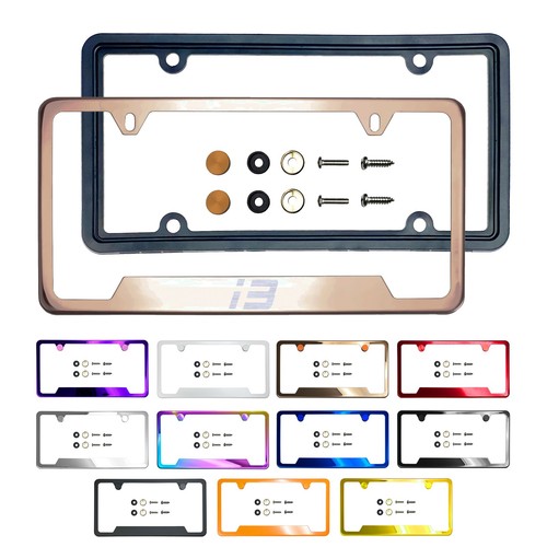 New LaserEtched Customize Stainless Steel License Plate Frame Metal Caps Fit i3 - Picture 15 of 115