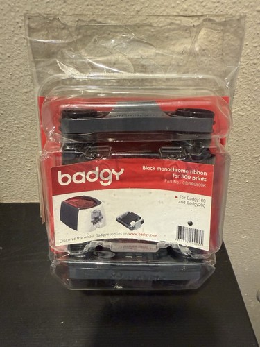 Genuine Evolis Badgy 100/200 Monochrome Black Ribbon CBGR0500K New Worn Box