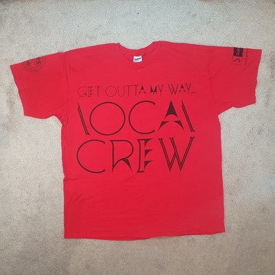 Exklusiv: Rotes Kylie Minogue Get Outta My Way Tour Local Crew T-Shirt (XL)