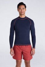 Image of Mountain Warehouse Mens Long Sleeve Rash Vest Lightweight Comfort Quick Dry Top