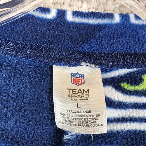 Seattle Seahawks One Piece Fleece Pajamas Mens *M-L Allover Print NFL Graphic - Picture 14 of 14