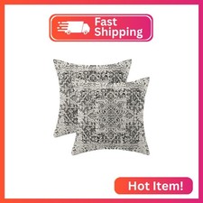 Gohdiwh Boho Pillow Covers 16x16 Set of 2, Ethnic Design Decorative Throw Pillow