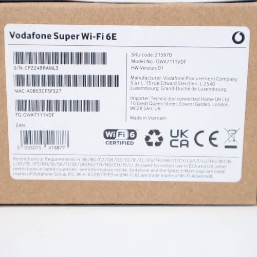 Vodafone Super Wi-Fi 6E Booster Signal Range Extender 2.5 Gig LAN - UK Seller! - Zdjęcie 5 z 17