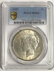 1927 PEACE "PCGS GOLD SHIELD MS63"- ARE/KEY HIGH POINTS, FEATHERS/HAIR/PEACE💥✅