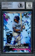 Wander Franco Auto 2019 Bowman Platinum Prismatic Prodigies RC PPP24 Sig 10 BAS