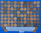 Lot of 100 Indian Head Pennies Full Dates 1880s-1908 Low Grade Cleaned #LQ5