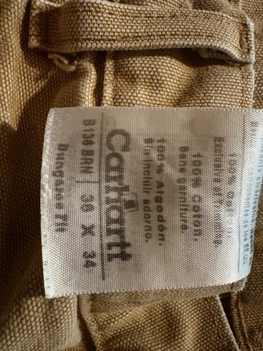 Carhartt Carpenter Pants Adult 36x34 Beige Tan Relaxed Fit Canvas Workwear Mens - Picture 1 of 24