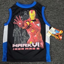 Marvel Iron Man Tank Top Boys Size 7 Mark VI Sleeveless Shirt School Play Active