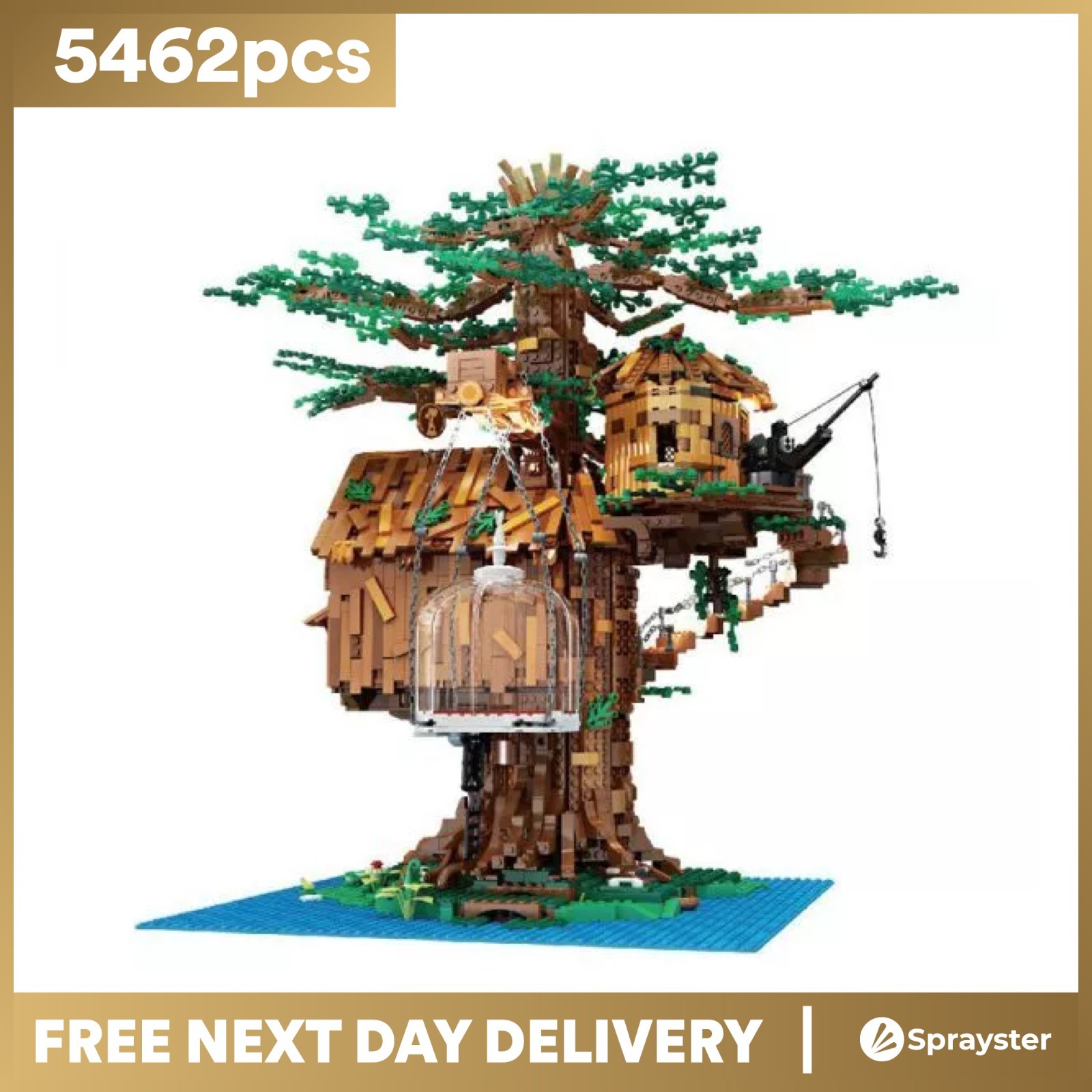 Mould King 16033+D Treehouse+ Lighting Blossom Maple Leaf Package 5462pcs
