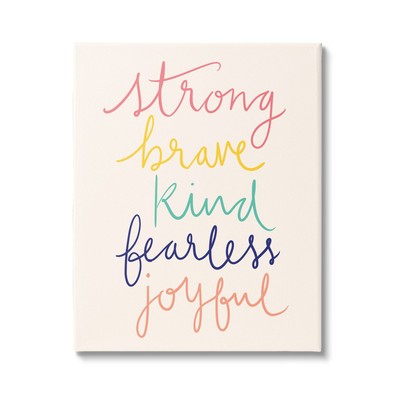 Fearless Motivational Words Phrase Rainbow Calligraphy List, Design by Heathe...