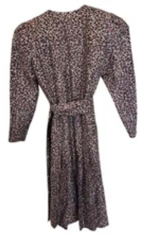 Vestido envolvente de seda tailandés Jim Thompson talla 6 manga abullonada acolchado hombro plisado de colección Foto 4 de 4