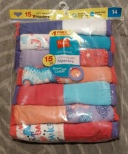 New 15 pack Hanes Girls Underwear Tagless Hipster size 14 -3088
