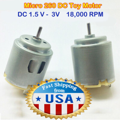 3 X MiniMicro 260 Motor DC 1.5V - 3V, 18000 RPM High Speed, 24mm Diam. DIY Toys