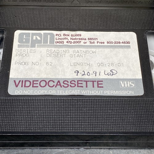 Reading Rainbow: Desert Giant The World Of The Saguaro Cactus VHS LeVar Burton - Picture 8 of 8