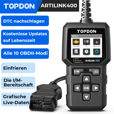 2024 TOPDON AL400 OBD2 Auto Scanner Codeleser OBD2 Tester Diagnose Diagnosegerät