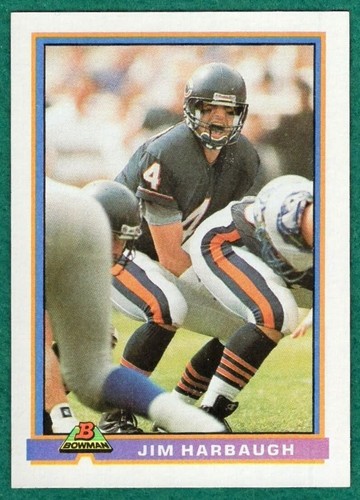 Jim Harbaugh #62 1991 Bowman card