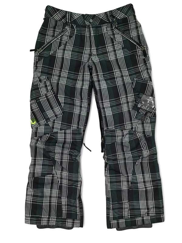 burton blackwatch plaid insulated fleece lined pants