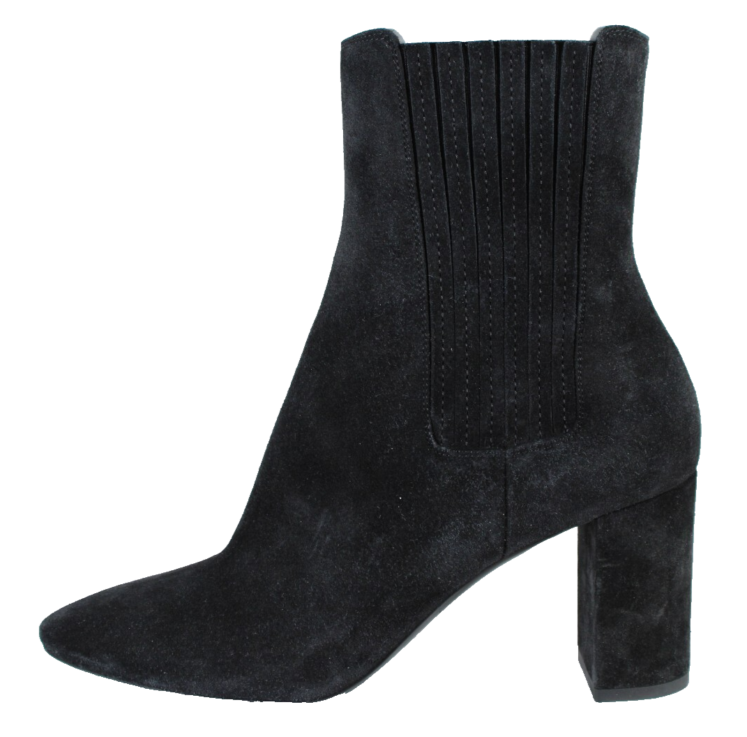 Stivaletti tacco alto SAINT LAURENT neri scamosciati blocco punta mandorla 39