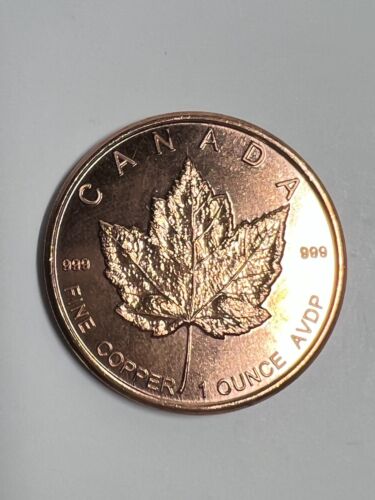 1 oz Copper Round - Canada Maple Leaf Design in Protective Capsule - Picture 3 of 4