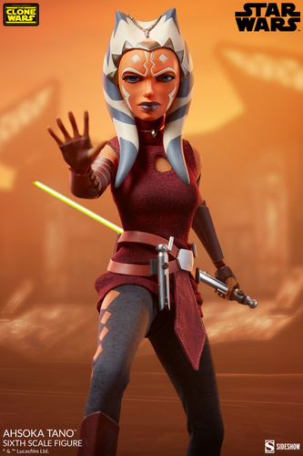 STAR WARS / CLONE WARS~AHSOKA TANO~ANIMATED SIXTH SCALE FIGURE~SIDESHOW~MIBS - Picture 2 of 13