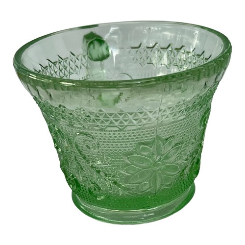 VTG Indiana Tiara Chantilly Green Floral Flower Glass Tea Coffee Cup Snack Plate - Picture 8 of 16