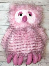 Jellycat London Olga Owl Plush Pink Furry Bird 11 Inches