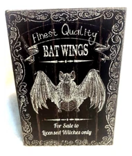 Halloween 5X7 Bat Wings For Sale to Licensed Witches Only Tabletop Sign