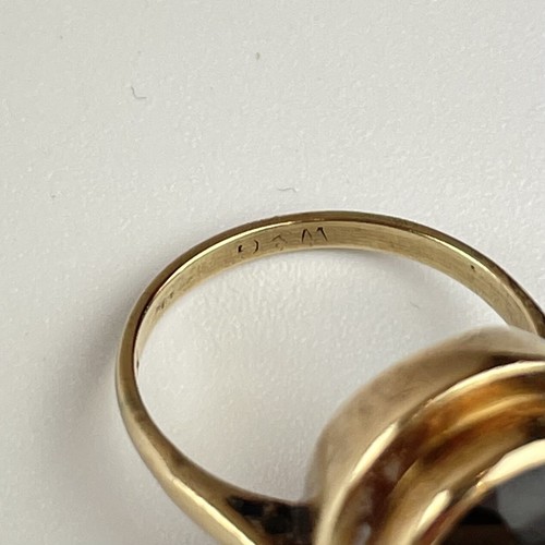Vintage 9ct Yellow Gold Single Stone 1.3cm Smoky Quartz Dress Ring Size I 1/2 - Picture 7 of 9