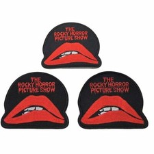 The Rocky Horror Picture Show Logo 3" Tall Embroidered Iron on Patch Set of 3