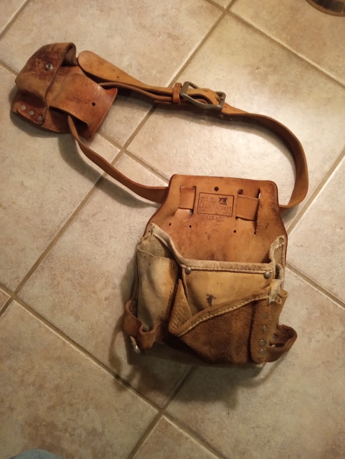 Vintage Action Leathercraft Tool Belt W Pouches Leather Craft Rooster