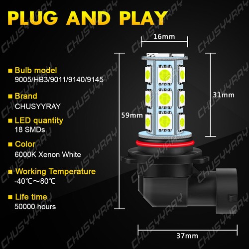 Kit combinado de bombillas LED altas/bajas + antiniebla para Hummer H3 2006-2007 2008-2010 - Imagen 10 de 12