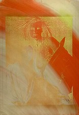 FREMEZ original 1990 unique pop art cyanotype signed Jose Gomez Fresquet Cuban