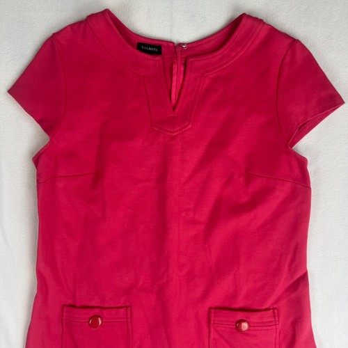Talbots Dress Coral Pink Ponte Stretch Ponte Knit Career Square Pocket Size 6 - Picture 3 of 18