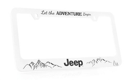 Jeep Let the Adventure Begin wordmark White Plastic License Frame Holder - Bild 2 von 5