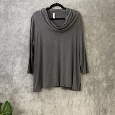 Match Point Stretch Jersey knit Cowl Neck Tunic Top XL USA MADE long sleeve