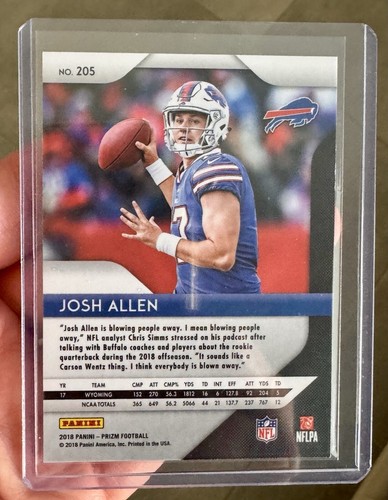 2018 NFL Panini Prizm Josh Allen RC Rookie Card Buffalo Bills MVP - Picture 2 of 2