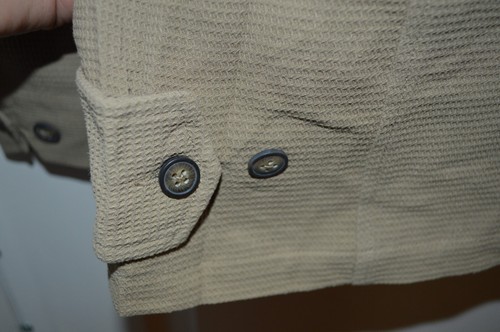 Visitor 100% Silk Light Jacket Khaki Size XL Waffle Texture - Picture 12 of 13