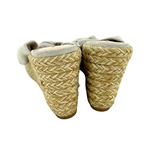 Stuart Weitzman Wedge Sandal Espadrille Light Grey Slides SZ 7 New $395 SH18 - Picture 9 of 11
