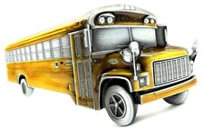 School Bus Yellow Enameled Belt Buckle New