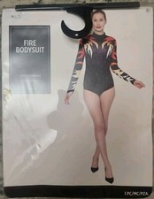 KBW New Fire Bodysuit Costume Size Adult Medium 6-8 Halloween Cosplay Dress Up