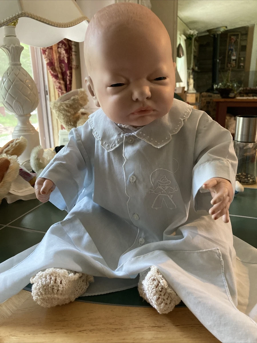 Scioto 646 Newborn Porcelain Life Like Baby Doll 18 Boy Jeff With Clothes.