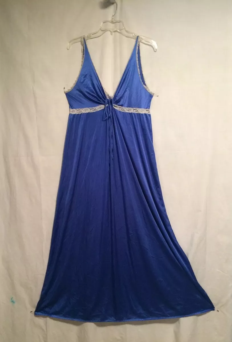 Val Mode Lingerie Medium Nightgown Royal Blue Vintage
