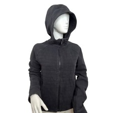 Lululemon Athletica Women s Hoodie Black 6 Full Zip, Pockets Logo Gym Workout