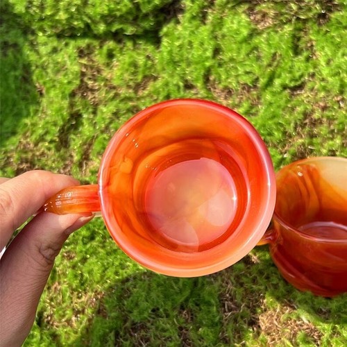 Taza taza de cristal de ágata roja cornalina decoración del hogar regalos de Navidad calentamiento del hogar - Imagen 3 de 4