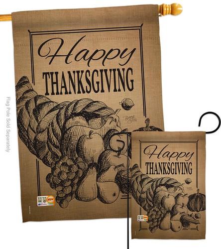Feliz Cornucopia Jardín Bandera Otoño Acción de Gracias Regalo Decorativo Patio Casa Banner - Imagen 4 de 13