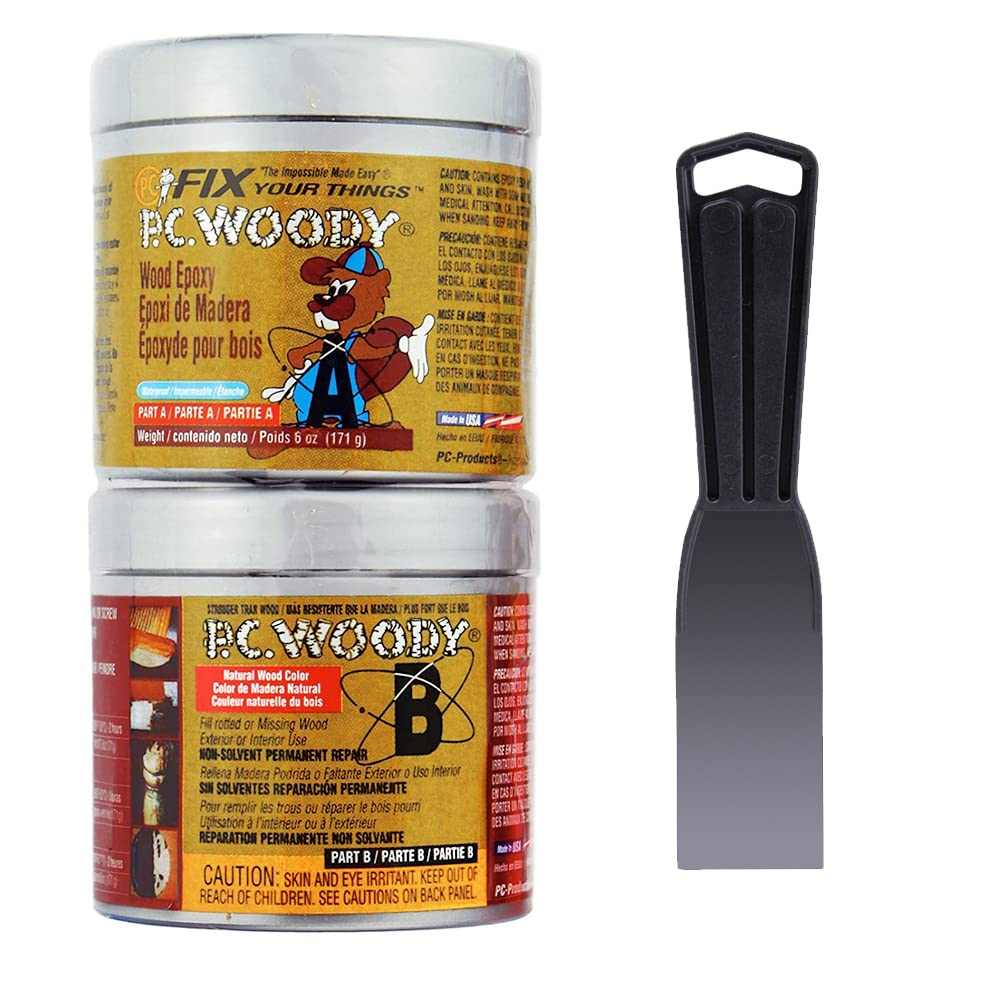 PC Products Pc-Woody Wood Repair Epoxy Paste Kit with Mixing Tool, Two-Part 6 Oz-image